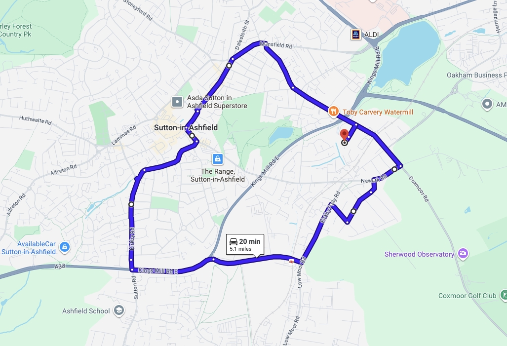 Ashfield Driving Test Practice Routes 2026 - Digital PDF Practice Guide