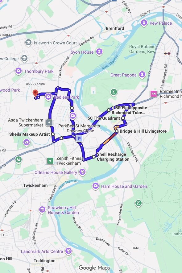 Isleworth (Fleming Way) driving test routes map UK showing DVSA test routes, real exam roads, key junctions, roundabouts and roads used in the driving test
