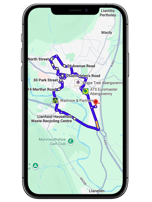 Abergavenny Driving Test Centre Practice Route through Merthyr Road A465, Monmouth Road A40 and Hardwick Roundabout in Monmouthshire