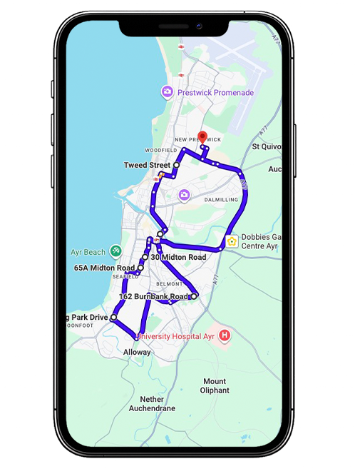 Ayr Driving Test Centre Practice Route through Prestwick Road A79, Heathfield Road and Whitletts Roundabout in South Ayrshire