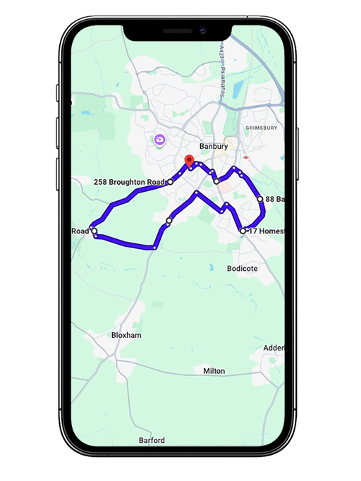 Banbury driving test routes covering Hennef Way (A422), Southam Road, Concord Avenue, Ermont Way roundabouts and other key roads commonly used near Banbury Driving Test Centre, Oxfordshire