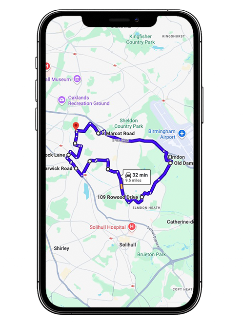 Birmingham South Yardley Driving Test Centre Practice Route through Coventry Road A45, Church Road and Swan Island Roundabout in West Midlands