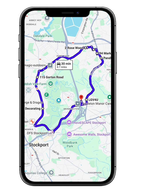 Bredbury driving test routes featuring common test roads, roundabouts and junctions used by learner drivers near Bredbury Driving Test Centre, Stockport, Greater Manchester