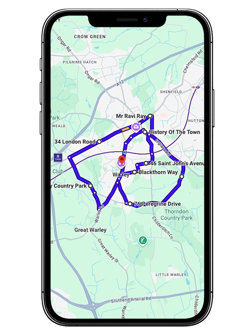 Brentwood Driving Test Centre Practice Route through Warley Hill, A12 Dual Carriageway and Brook Street Roundabout in Essex