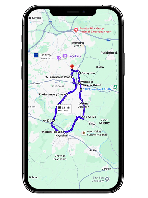Bristol Kingswood Driving Test Centre Practice Route through Two Mile Hill Road A420, Ring Road A4174 and Wick Wick Roundabout in Bristol