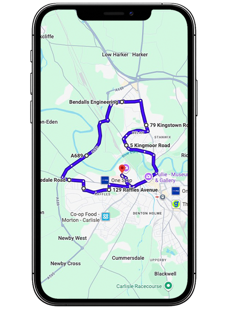 Carlisle driving test routes featuring common test roads, roundabouts and junctions used by learner drivers near Carlisle Driving Test Centre, Cumbria