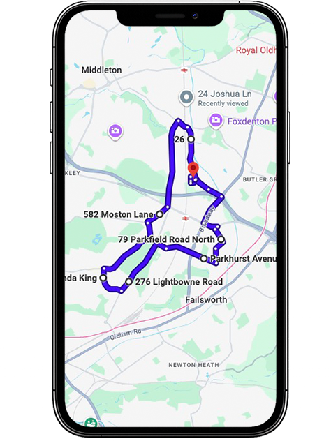 Chadderton driving test routes featuring common test roads, roundabouts and junctions used by learner drivers near Chadderton Driving Test Centre, Oldham, Greater Manchester