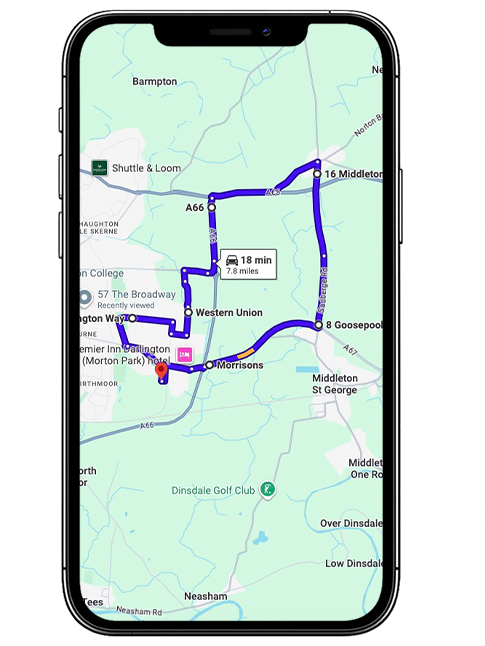 Darlington Driving Test Centre Practice Route through Yarm Road A67, Haughton Road and Morton Park Roundabout in County Durham