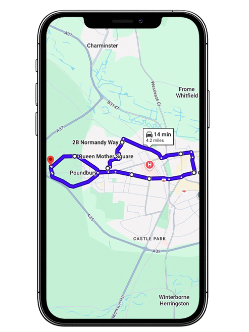 Dorchester Driving Test Centre Practice Route through Bridport Road A35, Weymouth Avenue and Monkey Jump Roundabout in Dorset