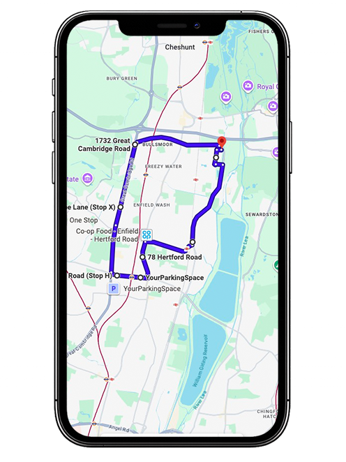 Enfield Innova Business Park Driving Test Centre Practice Route through Mollison Avenue A1055, Southbury Road and Southbury Roundabout in Greater London