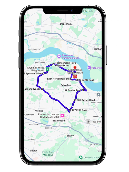 Erith Driving Test Centre Practice Route through Bronze Age Way A2016, Manor Road and Crossways Roundabout in Greater London
