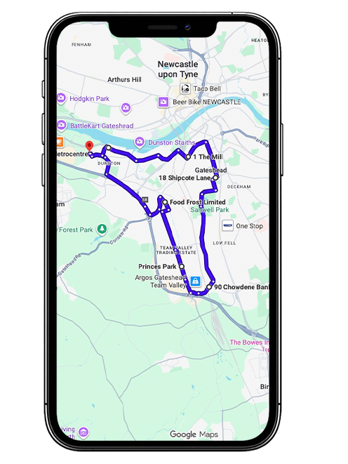Gateshead Driving Test Centre Practice Route through Durham Road A167, Lobley Hill Road and Eighton Lodge Roundabout in Tyne and Wear