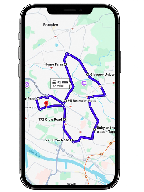 Glasgow Anniesland Driving Test Centre Practice Route through Great Western Road A82, Crow Road and Anniesland Cross in Glasgow
