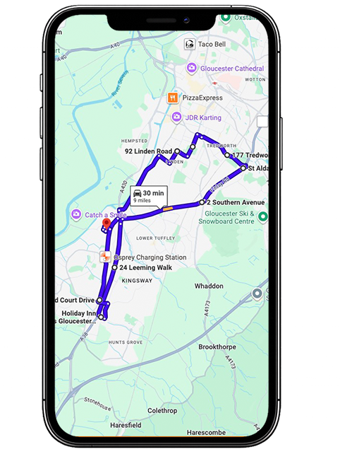 Gloucester Driving Test Centre Practice Route through Eastern Avenue A38, Metz Way and Barnwood Roundabout in Gloucestershire