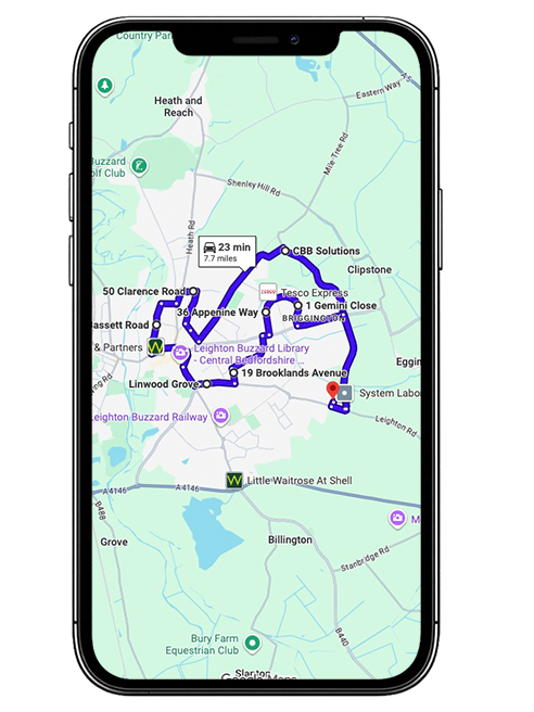 Leighton Buzzard Driving Test Centre Practice Route approaching Grovebury Road Roundabout near the A505 in Bedfordshire