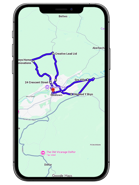 Newtown Driving Test Centre Practice Route through Llanidloes Road A483, Dolfor Road and Newtown Bypass Roundabout in Powys
