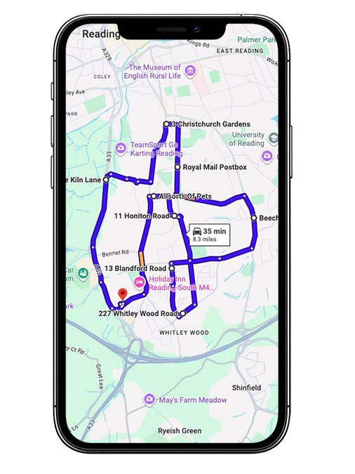 Reading Driving Test Centre Practice Route through Shinfield Road A327, Basingstoke Road and M4 Junction 11 Roundabout in Berkshire