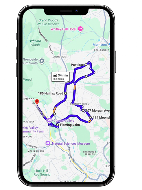 Sheffield Middlewood Road Driving Test Centre Practice Route through Middlewood Road A6102, Penistone Road A61 and Hillsborough Corner Roundabout in South Yorkshire