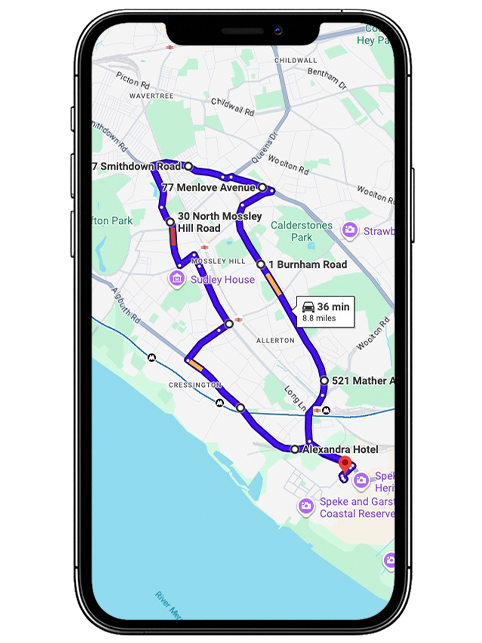 Speke driving test routes featuring common test roads, roundabouts and junctions used by learner drivers near Speke Driving Test Centre, Liverpool, Merseyside