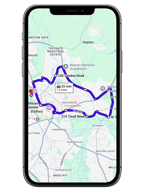 Stafford Driving Test Centre Practice Route through Eccleshall Road A5013, Queensville and Creswell Interchange in Staffordshire