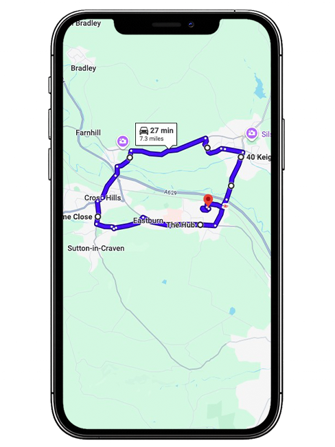 Steeton Driving Test Centre Practice Route through Keighley Road A629, Skipton Road A629 and Steeton Roundabout in West Yorkshire