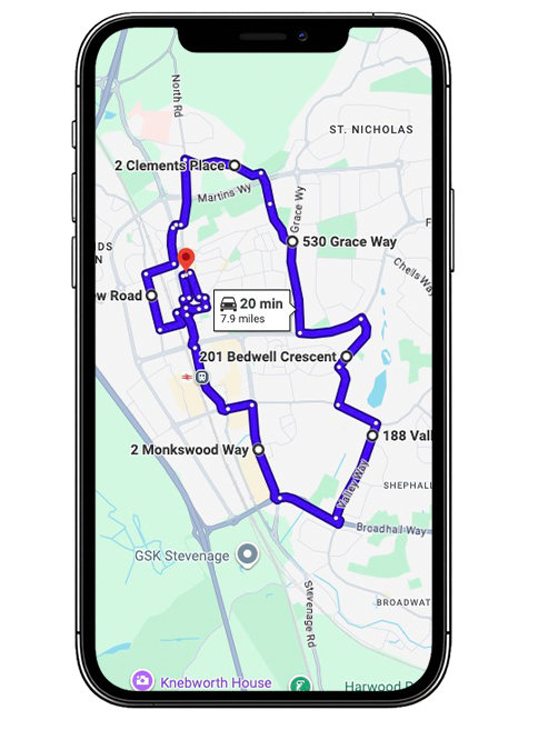 Stevenage Driving Test Centre Practice Route approaching Gunnels Wood Road and Broadhall Way Roundabout in Hertfordshire