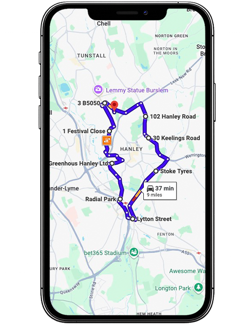 Stoke-on-Trent Cobridge Driving Test Centre Practice Route through Waterloo Road A50, Etruria Road and City Road Interchange in Staffordshire