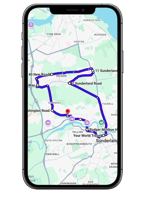 Sunderland Driving Test Centre Practice Route through Wessington Way A1231, Newcastle Road A184 and Hylton Grange Roundabout in Tyne and Wear