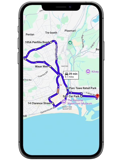 Swansea Driving Test Centre Practice Route through Fabian Way A483, Carmarthen Road A48 and Penllergaer Roundabout in West Glamorgan