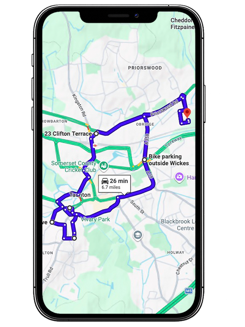 Taunton Driving Test Centre Practice Route approaching Hankridge Way Roundabout on the A358 in Somerset