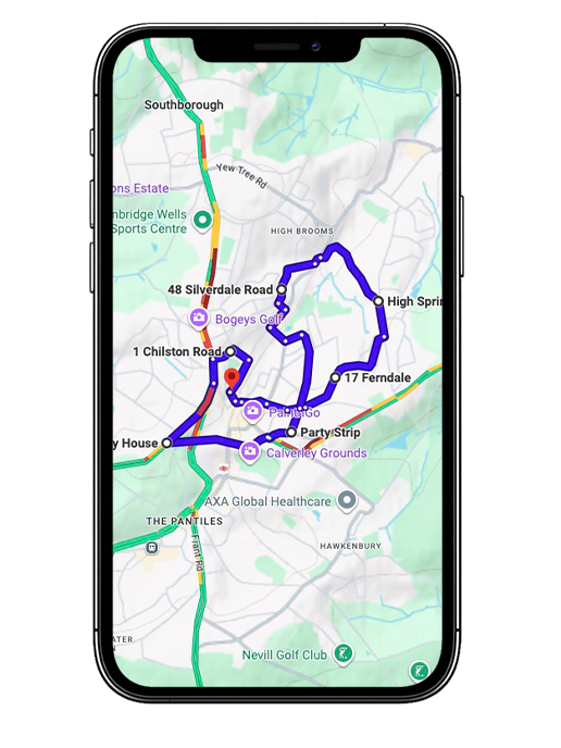 Tunbridge Wells Driving Test Centre Practice Route through Pembury Road A264, St Johns Road and Longfield Road Roundabout in Kent