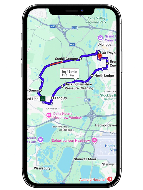 Uxbridge Driving Test Centre Practice Route through Oxford Road A4020, Long Lane and Swakeleys Roundabout in Greater London