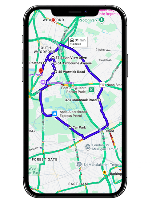 Wanstead Driving Test Centre Practice Route through Aldersbrook Road, North Circular Road A406 and Redbridge Roundabout in Greater London