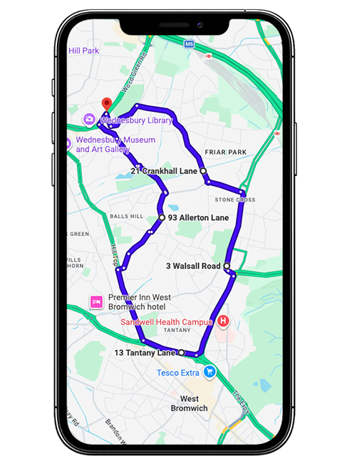 Wednesbury Driving Test Centre Practice Route through Holyhead Road A41, Black Country Route A463 and Moxley Roundabout in West Midlands