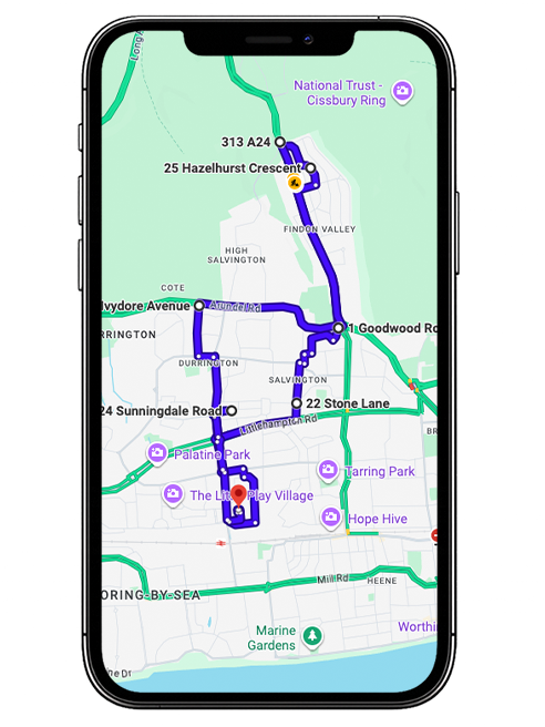 Worthing Driving Test Centre Practice Route through Broadwater Road, A27 Sompting Bypass and Lyons Farm Roundabout in West Sussex