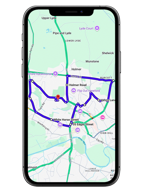 Hereford Driving Test Centre Practice Route through Roman Road A4103, Holmer Road and Starting Gate Roundabout in Herefordshire